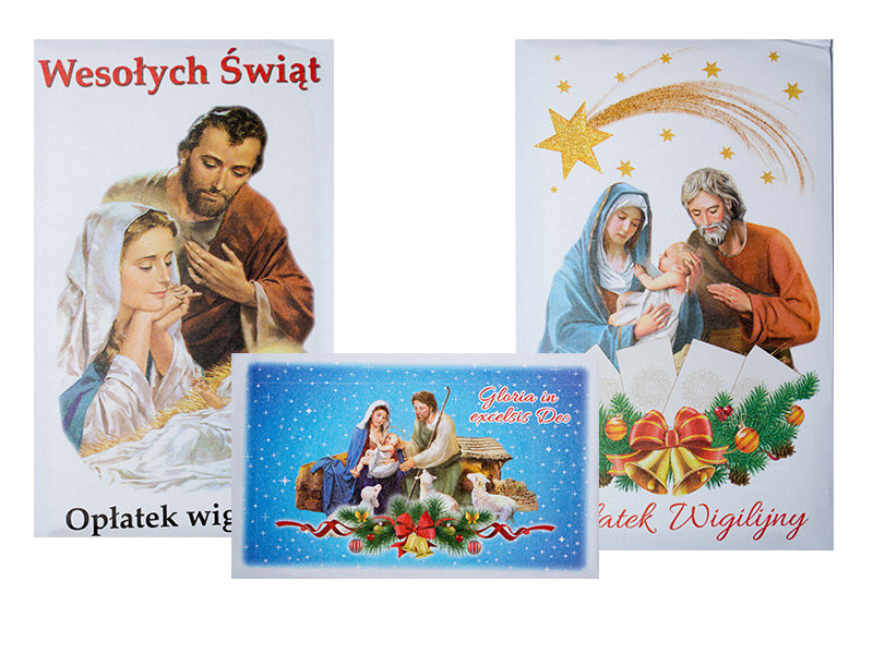 Opłatek wigilijny (komplet 3 duże plus 2 małe)
