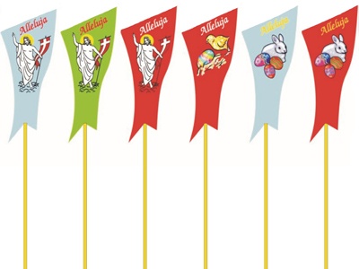 Chorągiewki Wielkanocne pionowe h-23cm