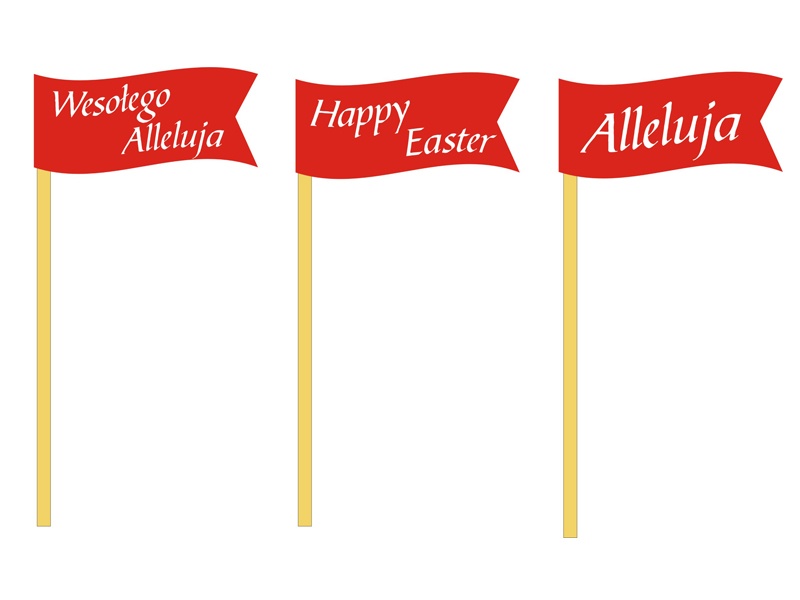Chorągiewki Wielkanocne poziome h-6,5cm małe