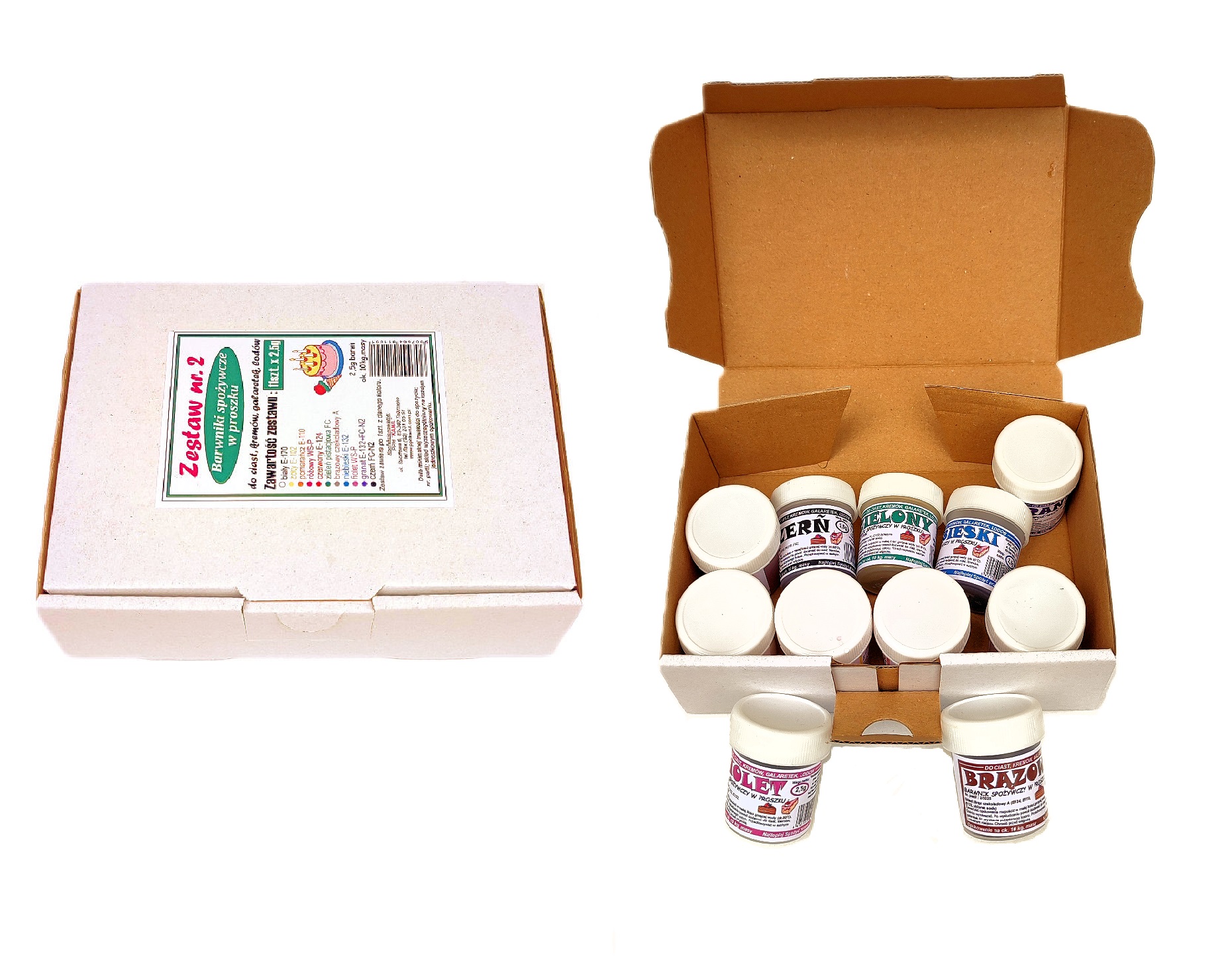 Barwnik spoż. w proszku - zestaw nr. 2 - 11 kolorów podstawowych