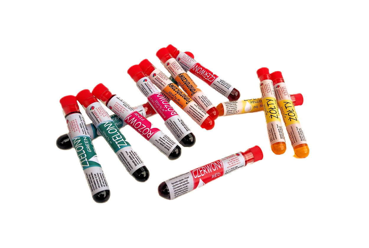 Barwniki spożywcze w płynie, fiolka 6ml.